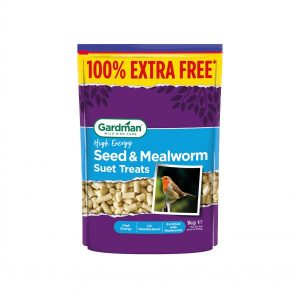 Gardman Seed & Mealworm Suet Treats 500g + 100% Extra Free