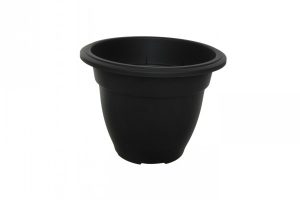 30cm Round Bell Planter - Black