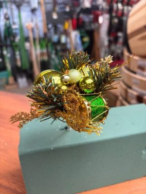 Green Drum/Baub Christmas Decoration x1