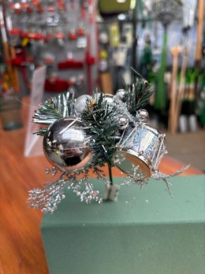 Silver Drum/Baub Christmas Decoration x1